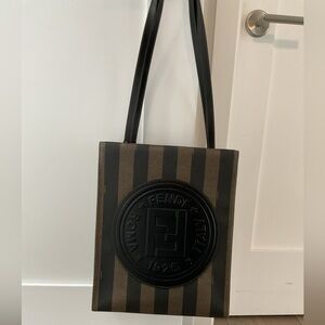 Fendi vintage Logo Stamp Penguin Coated Shoulder bag